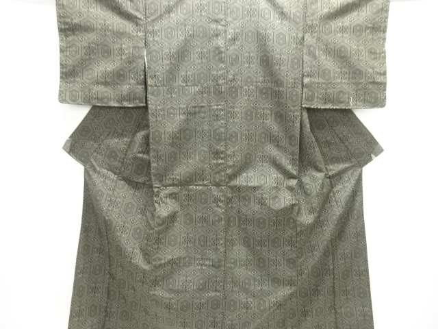 JAPANESE KIMONO / UNUSED KIMONO / WOVEN FLOWER CREST & KIKKO 